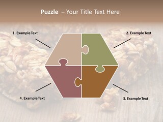A Wooden Table Topped With Granola And Nuts PowerPoint Template