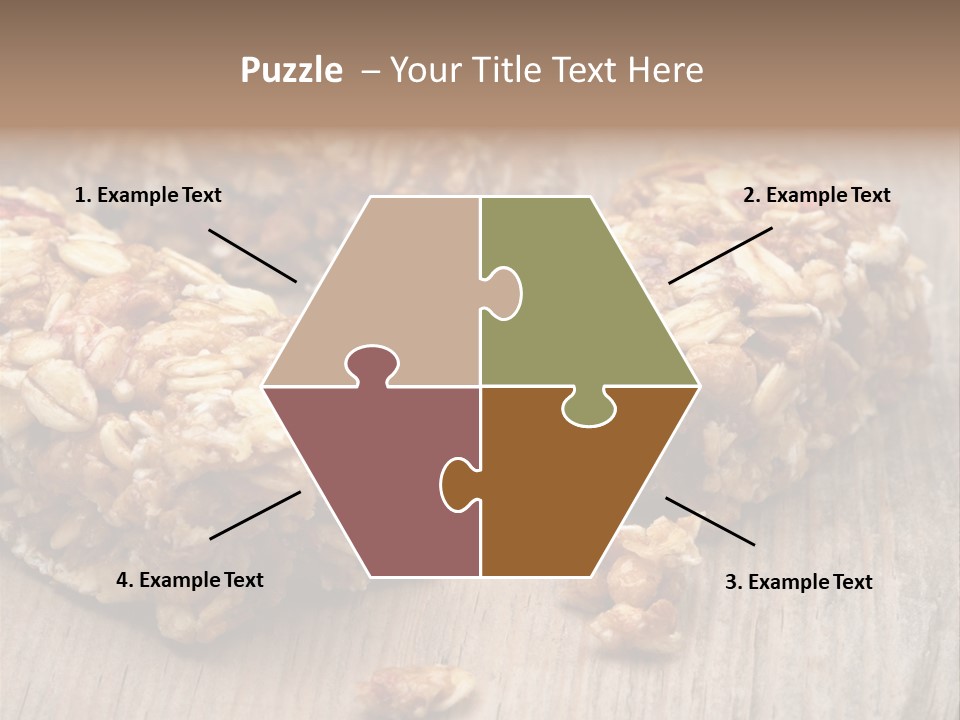 A Wooden Table Topped With Granola And Nuts PowerPoint Template