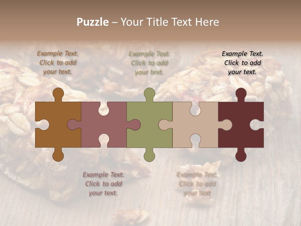 A Wooden Table Topped With Granola And Nuts PowerPoint Template