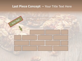 A Wooden Table Topped With Granola And Nuts PowerPoint Template