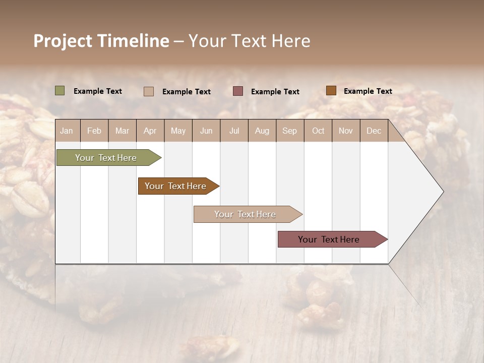 A Wooden Table Topped With Granola And Nuts PowerPoint Template