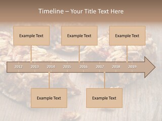 A Wooden Table Topped With Granola And Nuts PowerPoint Template