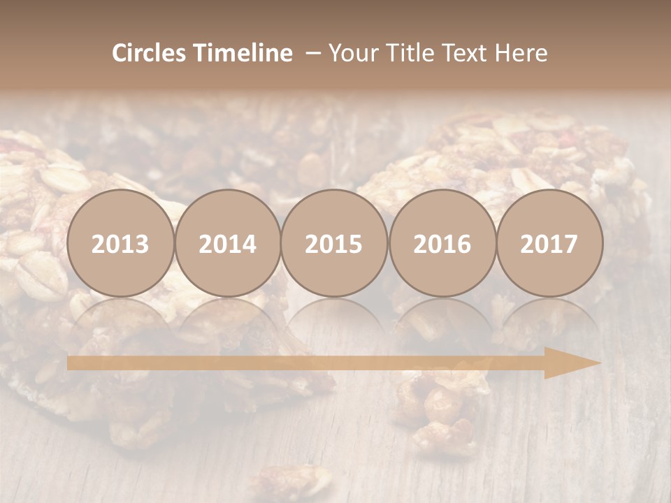 A Wooden Table Topped With Granola And Nuts PowerPoint Template