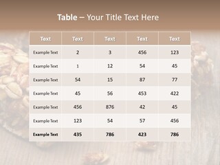 A Wooden Table Topped With Granola And Nuts PowerPoint Template
