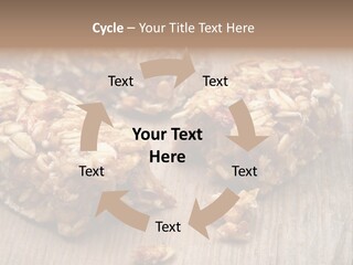 A Wooden Table Topped With Granola And Nuts PowerPoint Template