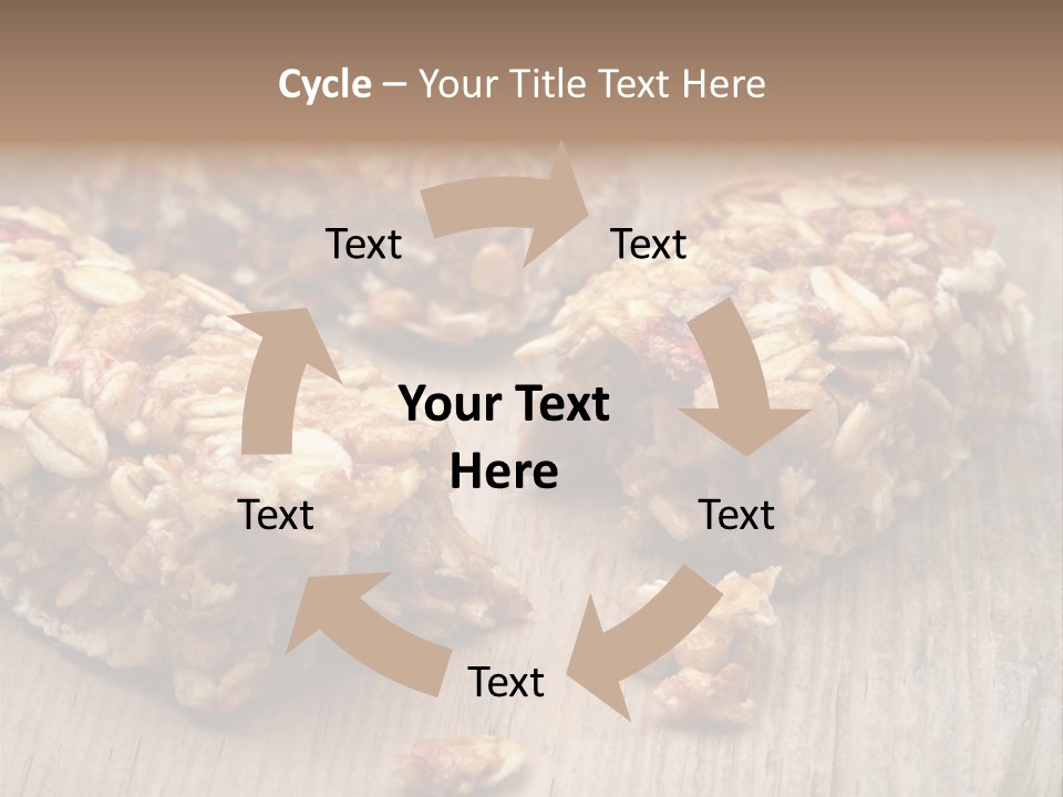A Wooden Table Topped With Granola And Nuts PowerPoint Template