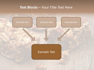 A Wooden Table Topped With Granola And Nuts PowerPoint Template