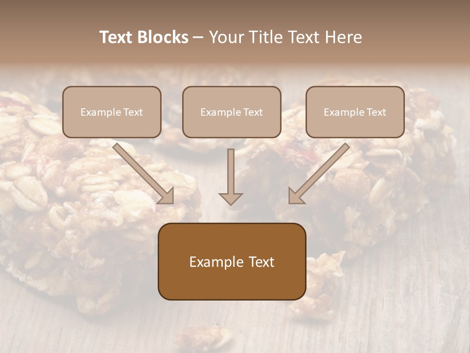 A Wooden Table Topped With Granola And Nuts PowerPoint Template