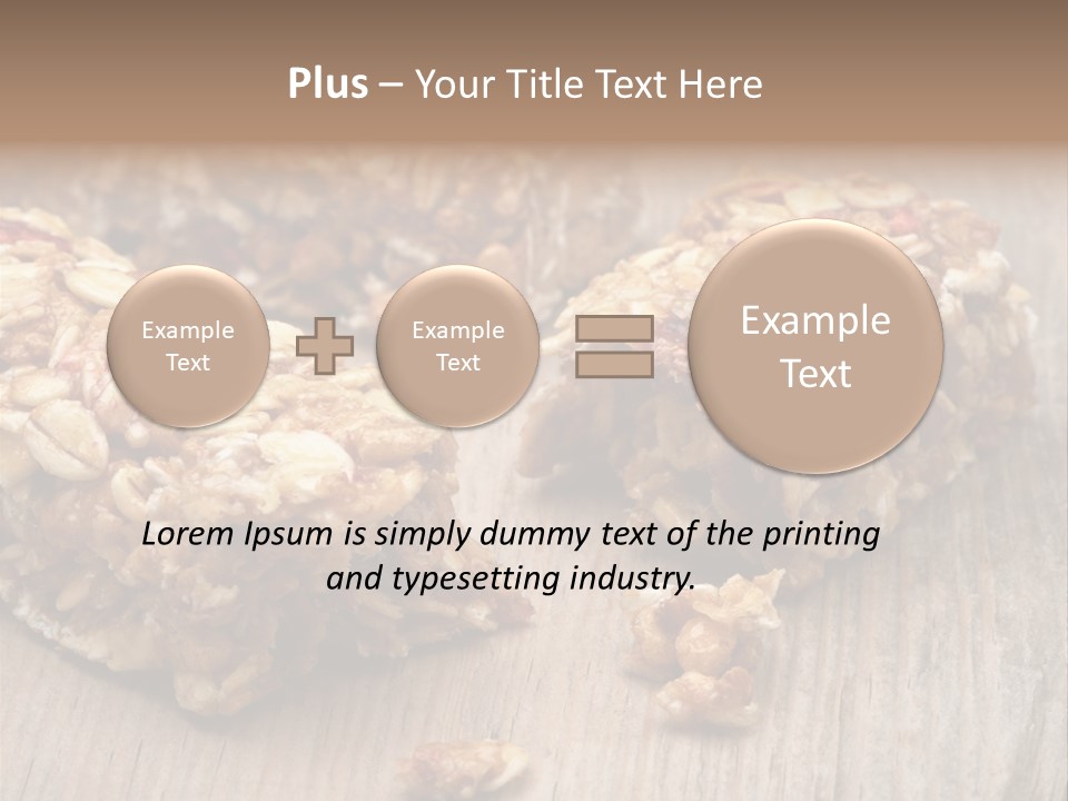 A Wooden Table Topped With Granola And Nuts PowerPoint Template