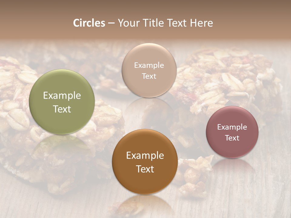 A Wooden Table Topped With Granola And Nuts PowerPoint Template
