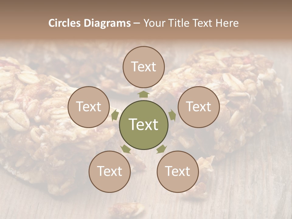 A Wooden Table Topped With Granola And Nuts PowerPoint Template