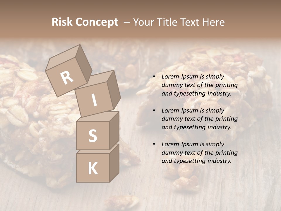 A Wooden Table Topped With Granola And Nuts PowerPoint Template