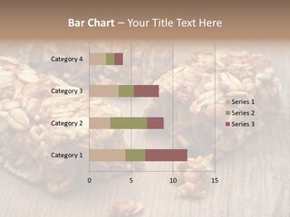 A Wooden Table Topped With Granola And Nuts PowerPoint Template