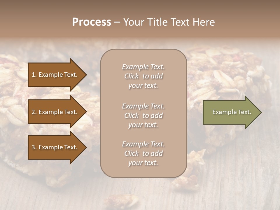 A Wooden Table Topped With Granola And Nuts PowerPoint Template