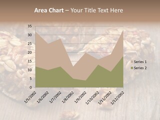 A Wooden Table Topped With Granola And Nuts PowerPoint Template