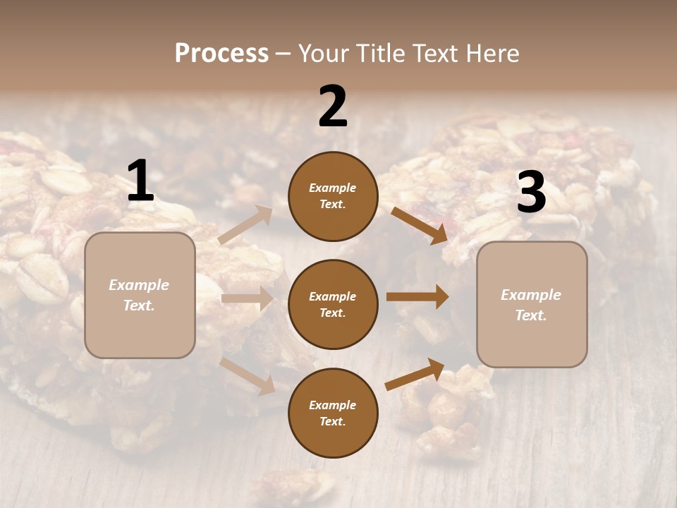 A Wooden Table Topped With Granola And Nuts PowerPoint Template