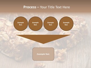 A Wooden Table Topped With Granola And Nuts PowerPoint Template