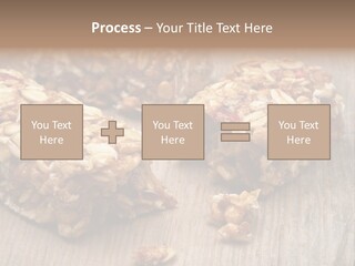A Wooden Table Topped With Granola And Nuts PowerPoint Template
