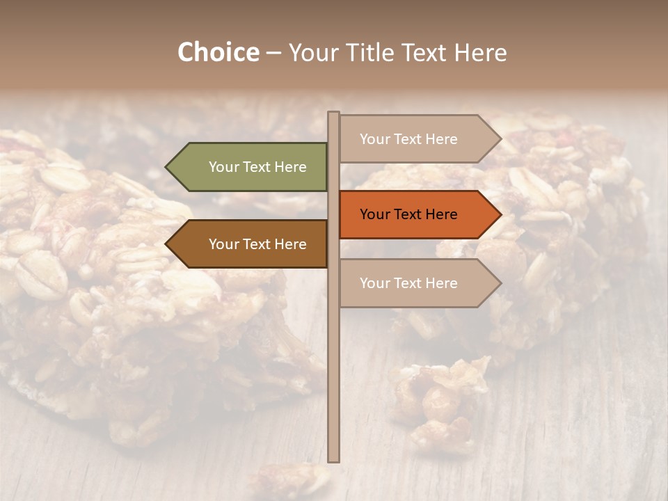 A Wooden Table Topped With Granola And Nuts PowerPoint Template