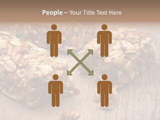 A Wooden Table Topped With Granola And Nuts PowerPoint Template