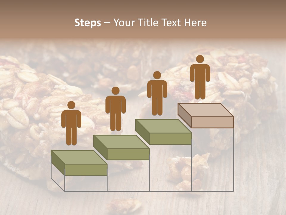 A Wooden Table Topped With Granola And Nuts PowerPoint Template