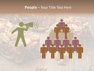 A Wooden Table Topped With Granola And Nuts PowerPoint Template