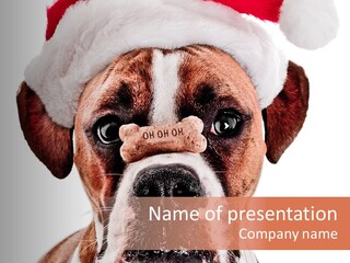 Red Wrinkle Santa PowerPoint Template