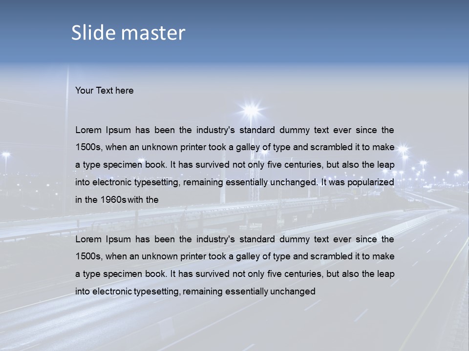 Street Light Ayalon Freeway Night PowerPoint Template