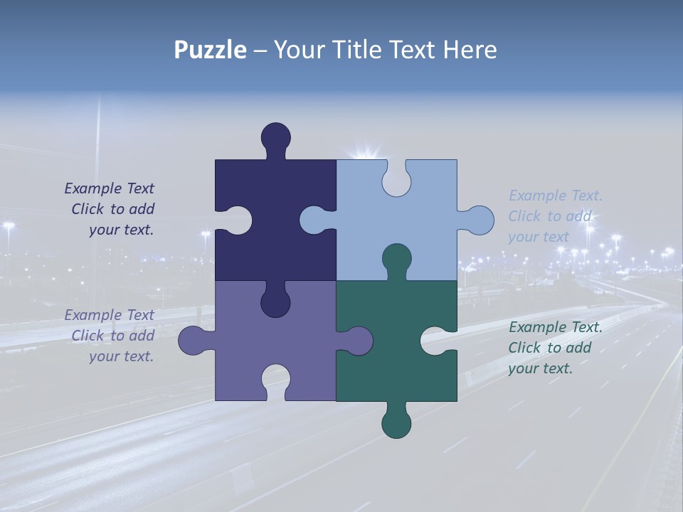 Street Light Ayalon Freeway Night PowerPoint Template