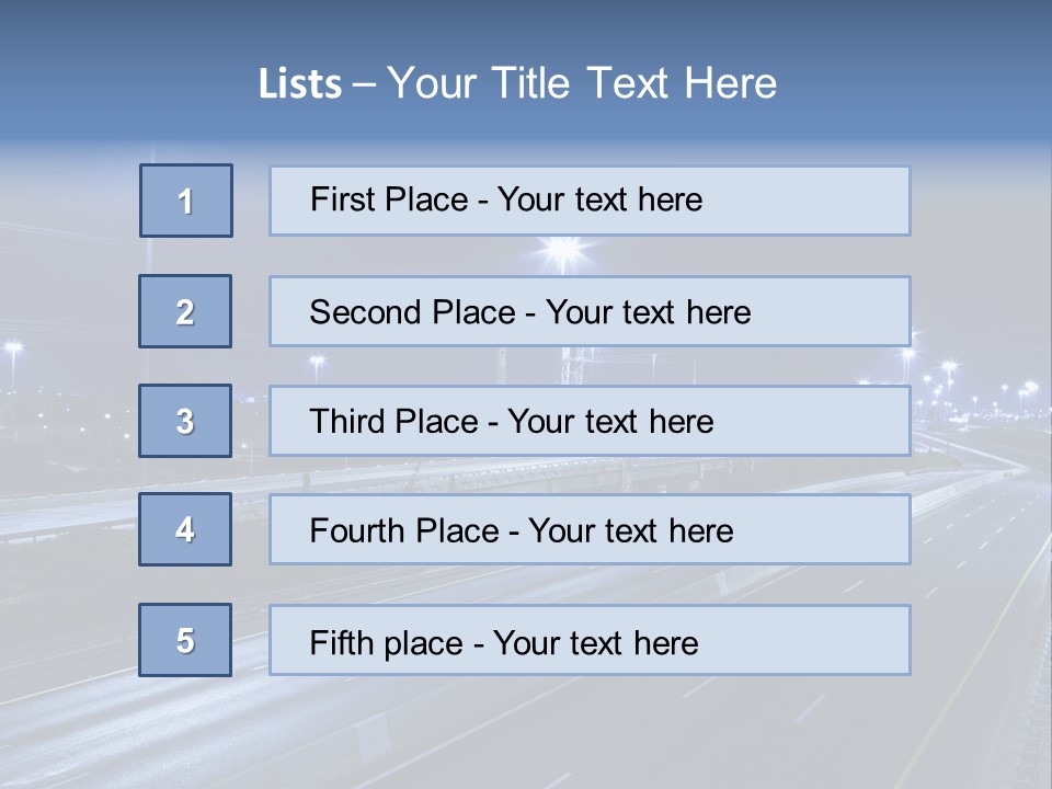 Street Light Ayalon Freeway Night PowerPoint Template