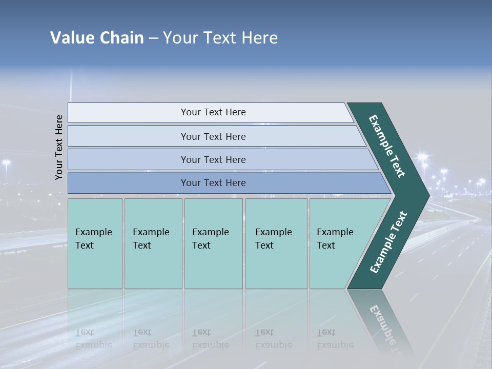 Street Light Ayalon Freeway Night PowerPoint Template