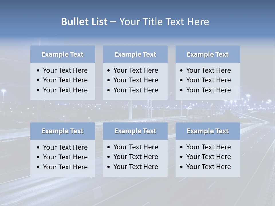 Street Light Ayalon Freeway Night PowerPoint Template