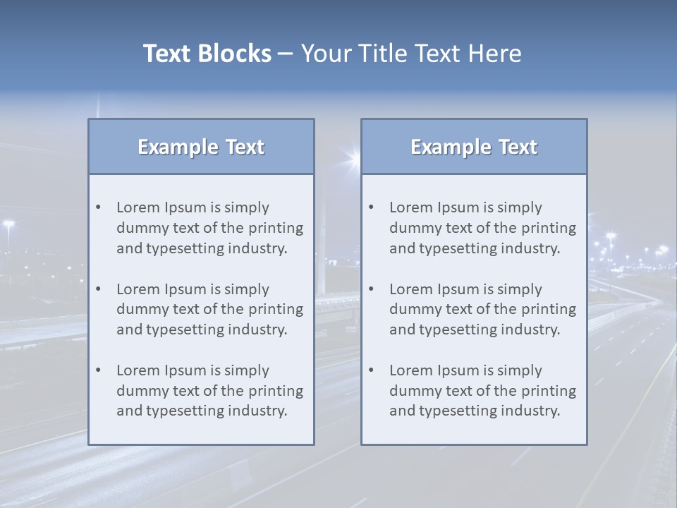 Street Light Ayalon Freeway Night PowerPoint Template