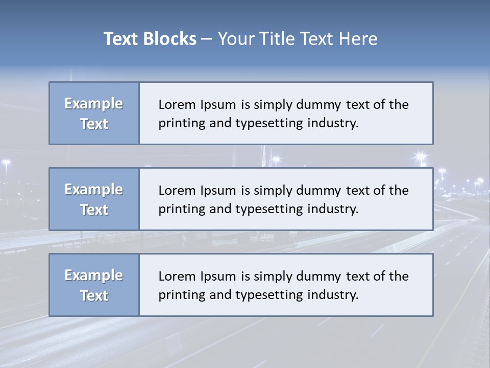 Street Light Ayalon Freeway Night PowerPoint Template
