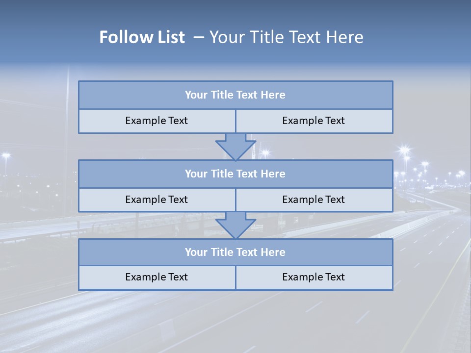 Street Light Ayalon Freeway Night PowerPoint Template
