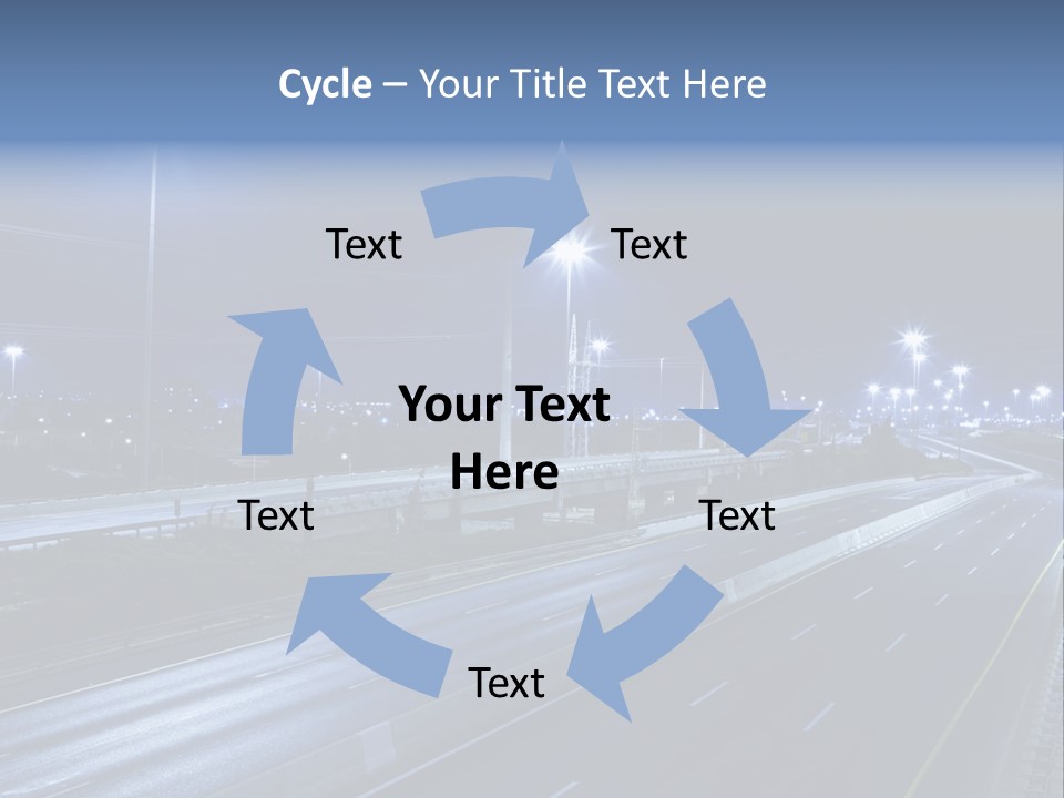 Street Light Ayalon Freeway Night PowerPoint Template