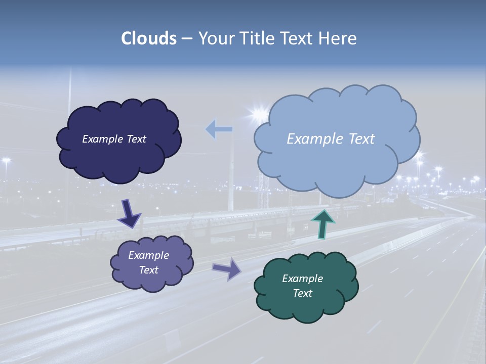 Street Light Ayalon Freeway Night PowerPoint Template