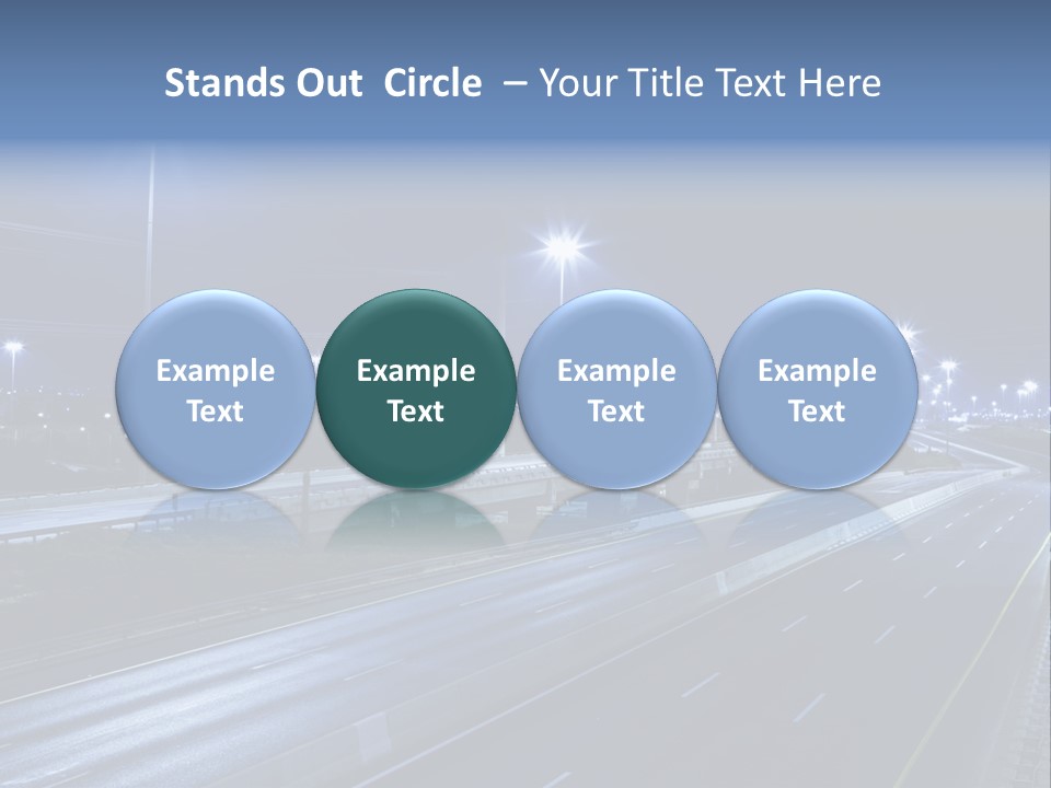 Street Light Ayalon Freeway Night PowerPoint Template