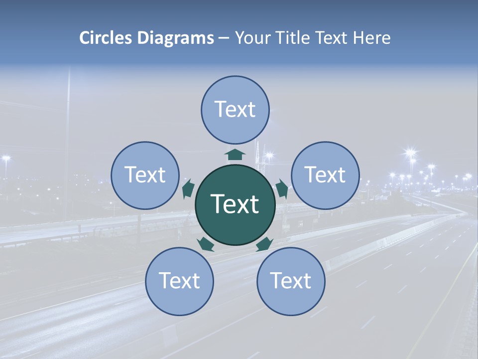 Street Light Ayalon Freeway Night PowerPoint Template