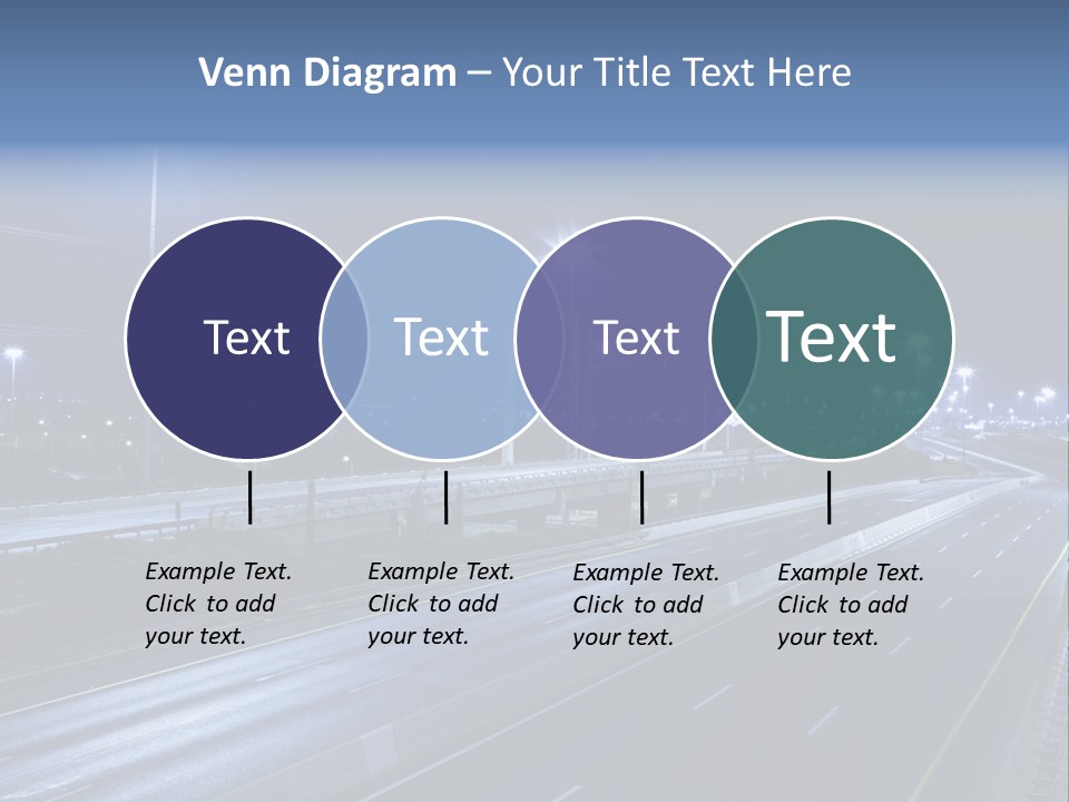 Street Light Ayalon Freeway Night PowerPoint Template