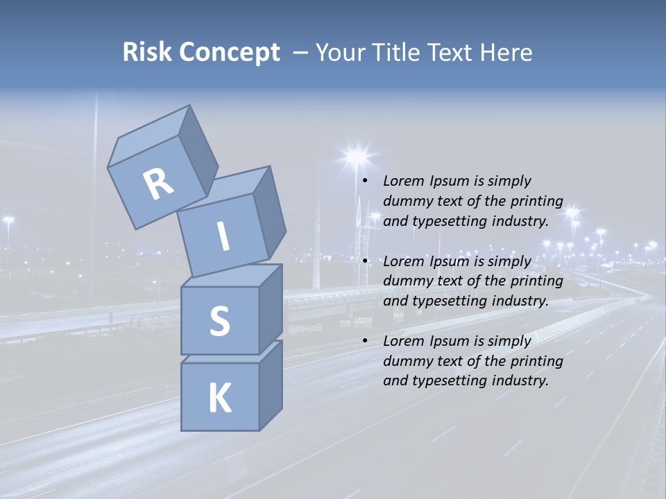 Street Light Ayalon Freeway Night PowerPoint Template