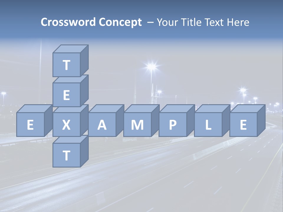 Street Light Ayalon Freeway Night PowerPoint Template