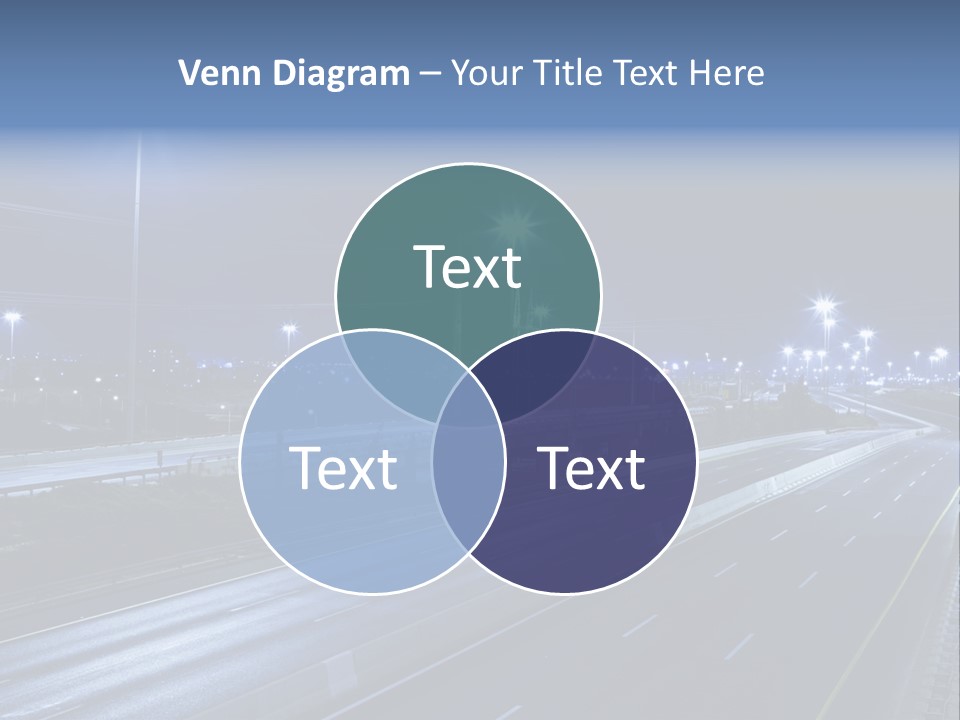 Street Light Ayalon Freeway Night PowerPoint Template