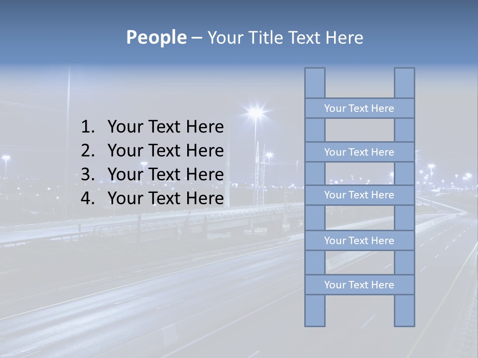 Street Light Ayalon Freeway Night PowerPoint Template