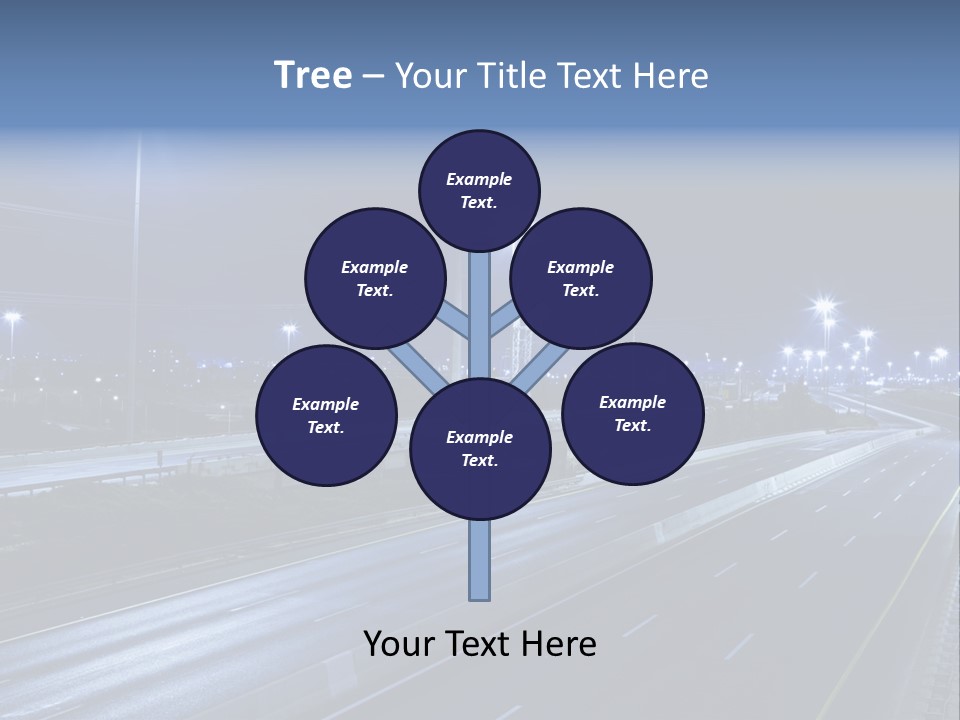 Street Light Ayalon Freeway Night PowerPoint Template