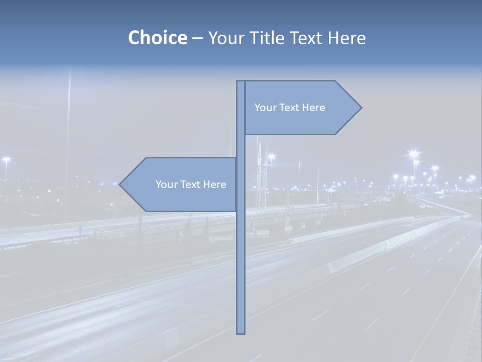 Street Light Ayalon Freeway Night PowerPoint Template