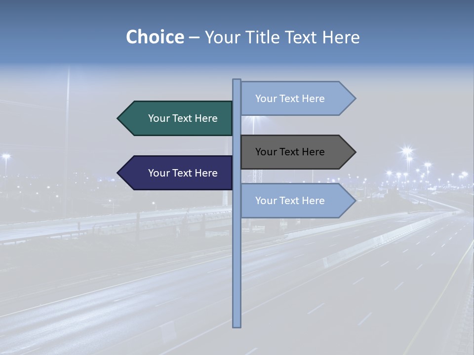 Street Light Ayalon Freeway Night PowerPoint Template