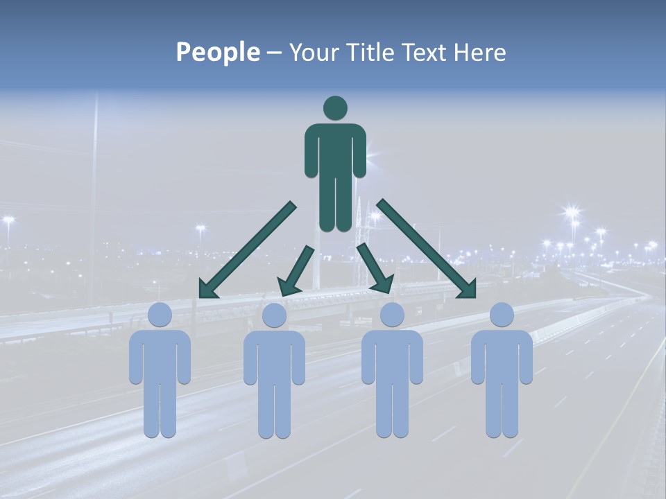 Street Light Ayalon Freeway Night PowerPoint Template