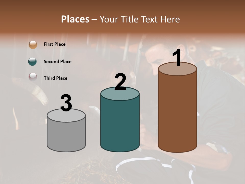 Smiling Portrait Touchpad PowerPoint Template