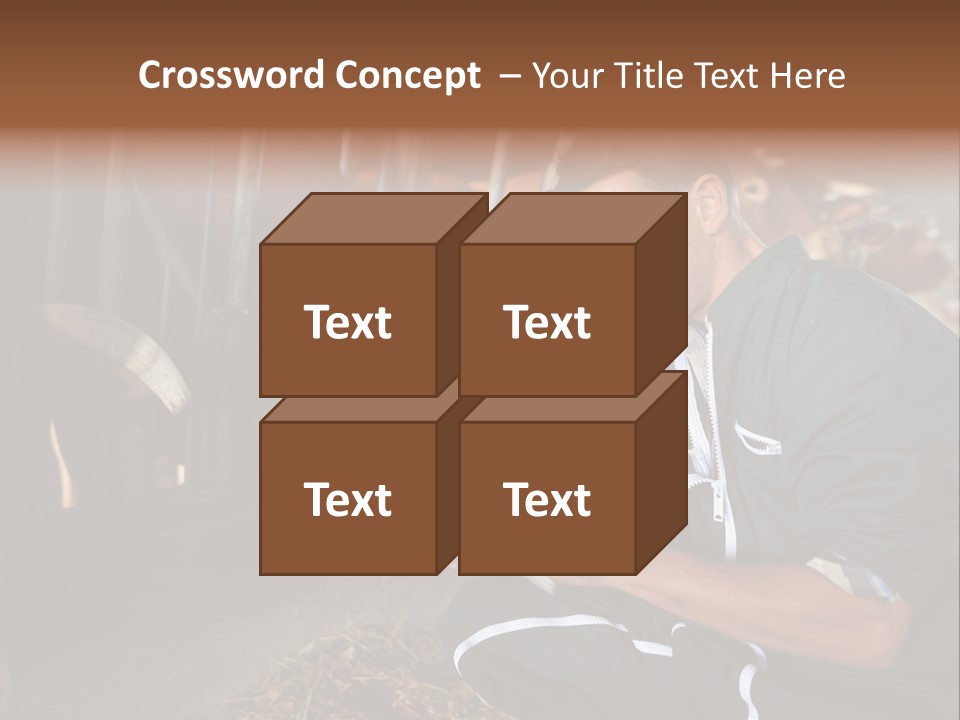 Smiling Portrait Touchpad PowerPoint Template